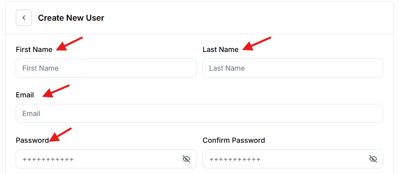 This image is a screenshot of Klasio New User creation window with the option to insert User information in highlight.
