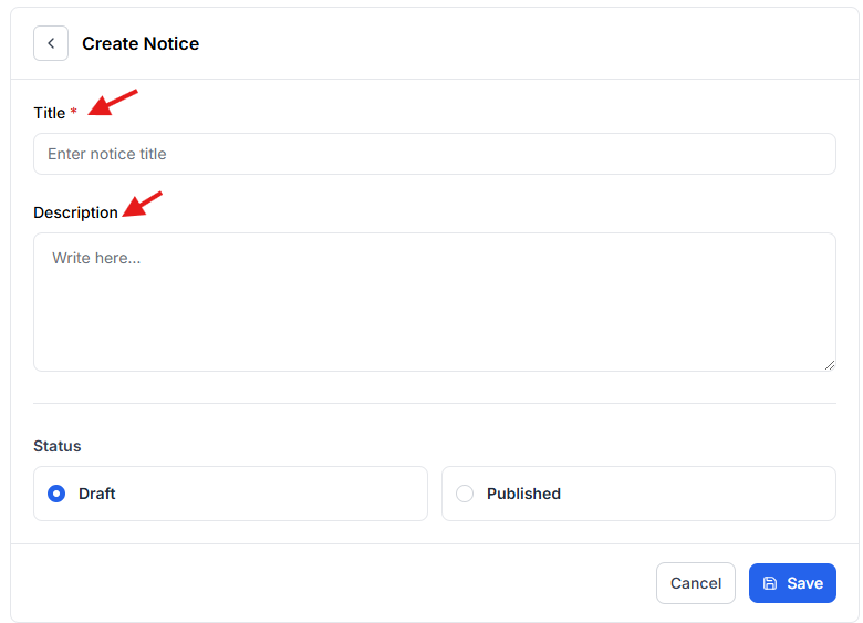 This image contains the screenshot of Klasio Notice configuration under course settings option.