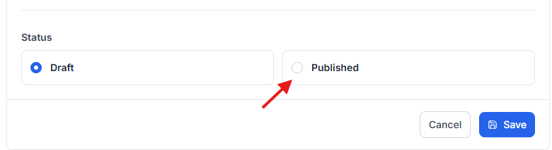 This image contains the screenshot of Klasio notice configuration with Notice status in highlight.