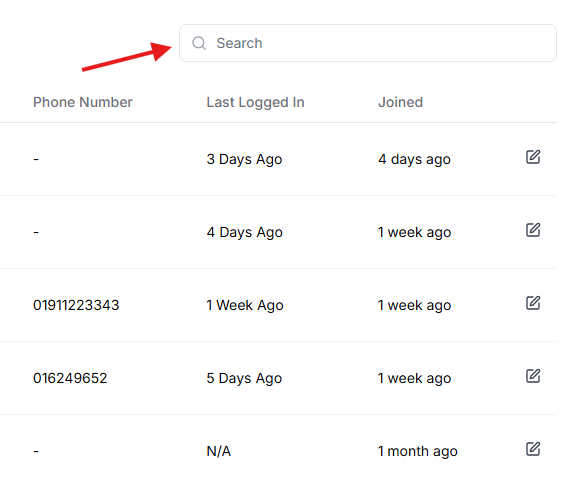 This image is a screenshot of Klasio Student information window with the option to search for a specific student in highlight.