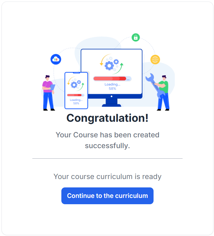 This image contains the screenshot of Klasio Course outline screen done with Klasio AI course outline generator