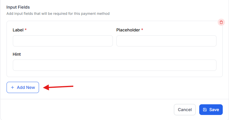 This image is a screenshot of Klasio Payment Setup window with the option to enable additional input fields in highlight