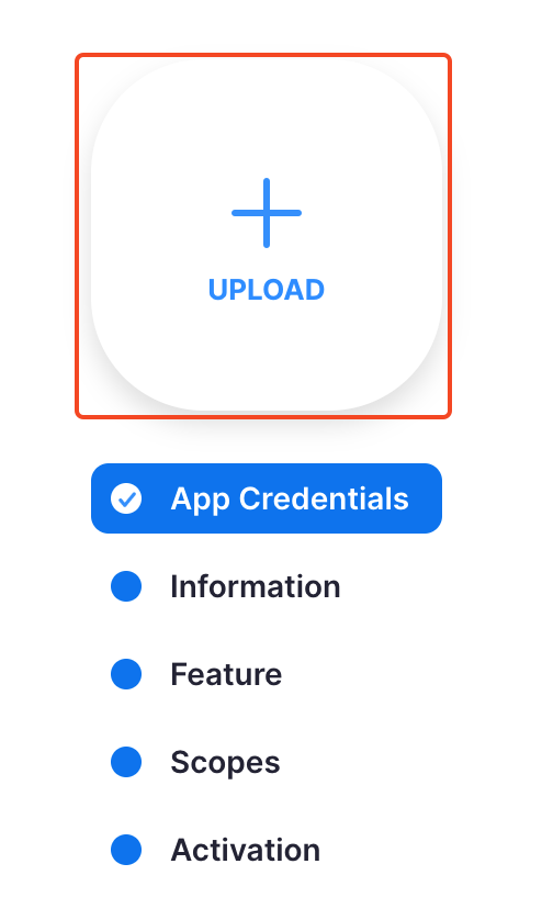 This image is a screenshot of Zoom Developer panel with the option to upload new app logo in highlight.