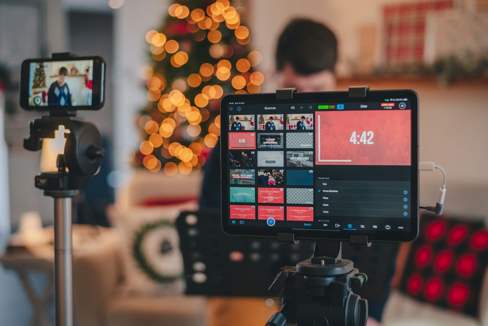 This image contains a demonstration of how course creators can record themselves for videos at the comfort of their home.
